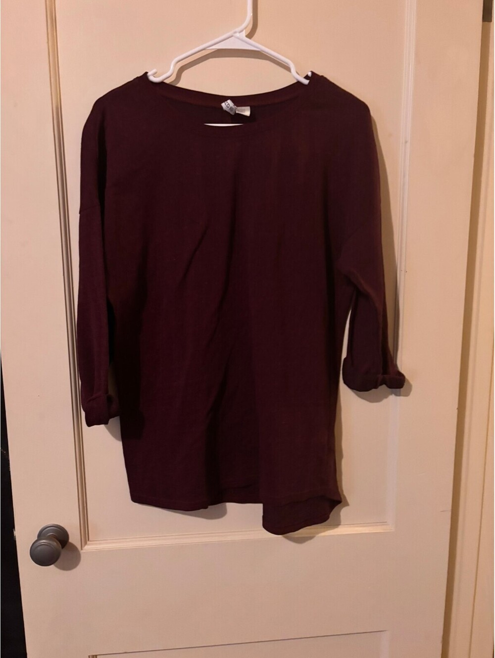 H&M Divided Long Sleeve Burgundy Shirt Medium